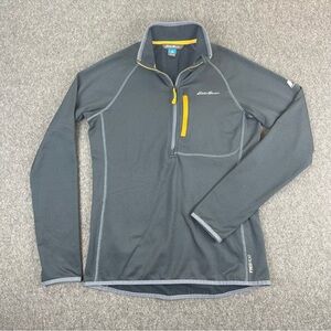 Eddie Bauer First Ascent Free Heat 1/4 Zip Pullover Shirt Women's Size S Gray